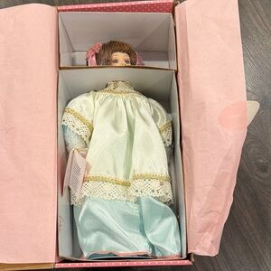 Paradise galleries Vintage Porcelain Doll with Lace Dress 2:13